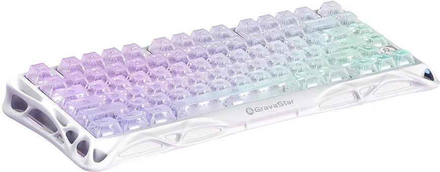 GravaStar Клавиатура механическая Mercury K1 Lite 80keys, GravaStar x BSUN Grey, BT/WL/USB, RGB, Crystal Aurora GSK1LITE_XTAL_AUROA фото