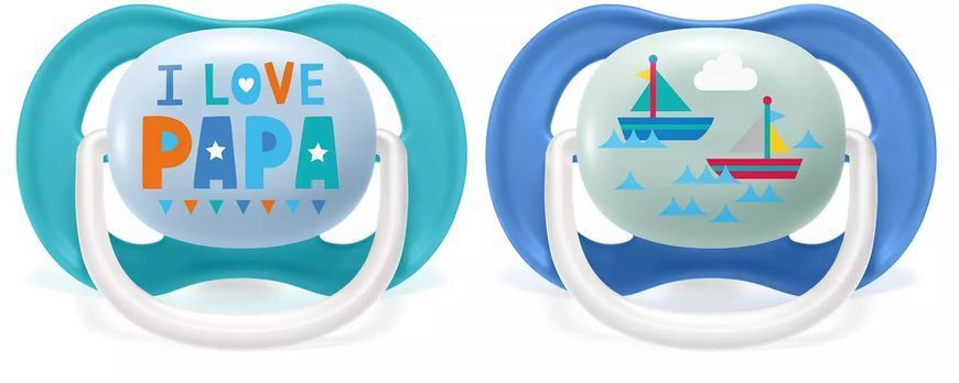 AVENT Пустышка ортодонтическая Ultra Air I loveдля мальчиков 6-18 мес 2шт SCF080/03 SCF080/03 фото