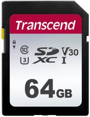 Карта памяти Transcend SD 64GB C10 UHS-I R100/W20MB/s TS64GSDC300S фото