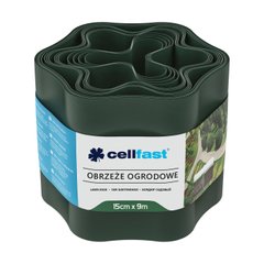 Стрічка газонна Cellfast, бордюрна, хвиляста, 15см x 9м, темно-зелений 30-022H фото