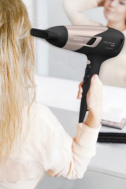 Rowenta Фен Studio Dry Glow, 2100Вт, 3 режими, дифузор, іоніз-я, хол. обдув, чорно-золотий CV5831F0 фото