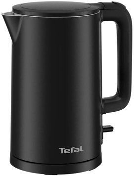 Tefal Електрочайник Thermo Protect, 1.5л, пластик, нержавіюча сталь, чорний KO1408E0 фото