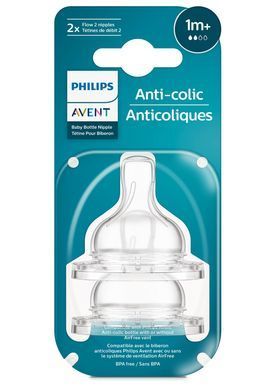 AVENT Соска Anti-Colic 1міс+, силіконова, повільний потік, 2шт SCY762/02 фото