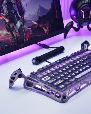 GravaStar Клавиатура магнитная Mercury V75 Pro 80keys, GravaStar x Gateron Jade Gaming, USB-A, 8k, RGB, Iron Purple GSV75PRO_PL фото