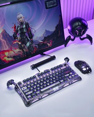 GravaStar Клавиатура магнитная Mercury V75 Pro 80keys, GravaStar x Gateron Jade Gaming, USB-A, 8k, RGB, Iron Purple GSV75PRO_PL фото