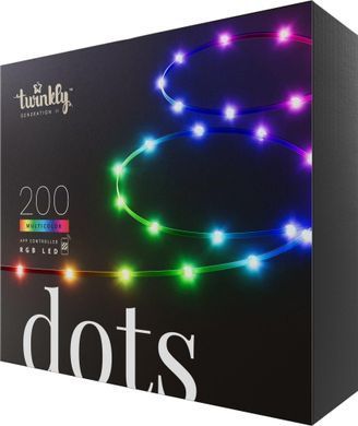 Twinkly Гірлянда Smart LED Twinkly Dots Lights RGB 200 IP44 10м кабель прозорий TWD200STP-TEU фото