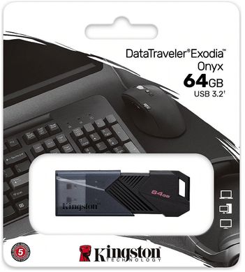Kingston Накопичувач 64GB USB 3.2 Type-A Gen1 DT Exodia Onyx DTXON/64GB фото