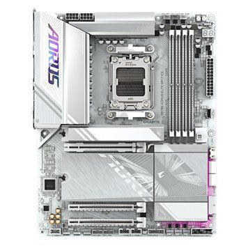 Gigabyte Материнская плата X870E A ELITE WF7 ICE sAM5 X870 4xDDR5 M.2 Wi-Fi BT HDMI DP ATX X870E_A_ELITE_WF7_ICE фото