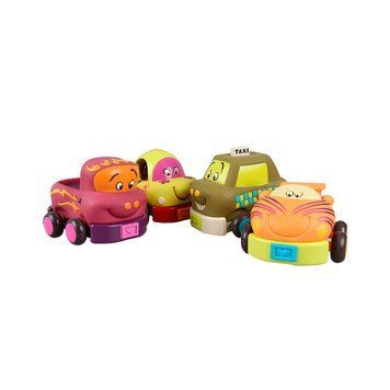 Игровой набор &ndash; ЗАБАВНЫЙ АВТОПАРК (4 резиновые машинки-погремушки) BX1048Z фото
