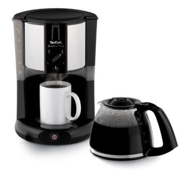 Кофеварка Tefal капельная Subito Mug, 1,25л, молотый, черно-серебристый CM290838 фото
