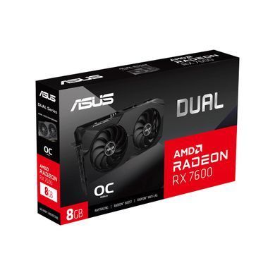 ASUS Видеокарта Radeon RX 7600 8GB GDDR6 DUAL OC EVO DUAL-RX7600-O8G-EVO 90YV0LD0-M0NA00 фото