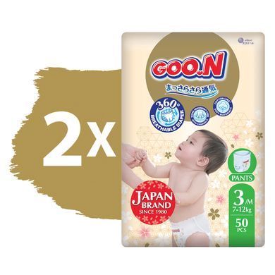 Трусики-подгузники GOO.N Premium Soft для детей 7-12 kg (размер 3(M), унисекс, 100 шт.) F1010101-156-2 фото
