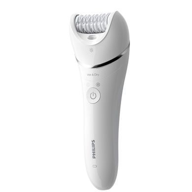 Philips Эпилятор 8000 series дисковый, аккумуляторный, пинцет.-32, влаж.+сух., с подсветкой, насадок-4, белый BRE710/00 фото