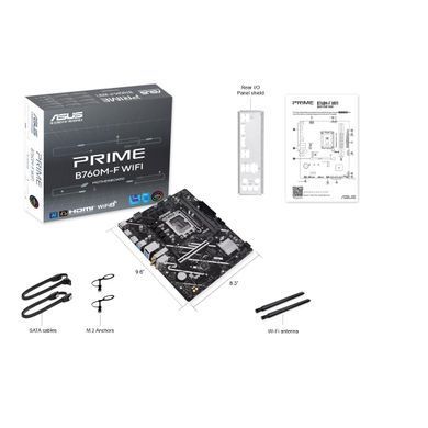 ASUS Материнcкая плата PRIME B760M-F WIFI s1700 B760 2xDDR5 M.2 HDMI DP Wi-Fi BT mATX 90MB1N00-M0EAY0 фото