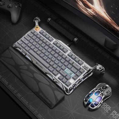 GravaStar Клавиатура механическая GravaStar Mercury K1 Pro 80keys, GravaStar x Kailh Speedy Mint, EN/UKR, BT/WL/USB, сірий GSK1PRO_GRY фото