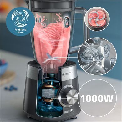 Philips Блендер стационарный Series 5000, 1000Вт, чаша-2000мл, серый
