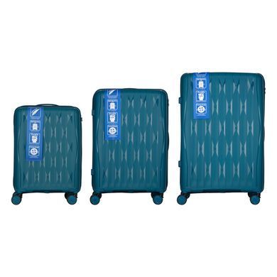 2E Набор чемоданов 2E, M7979, полипропилен, (L+M+S), молния anti theft, 4 колеса, кодовий замок, голубой 2E-PP-M7979-SET3-LB фото