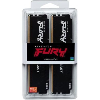 Kingston Пам'ять ПК DDR5 64GB KIT (32GBx2) 5600 FURY Beast KF556C36BBE2K2-64 фото