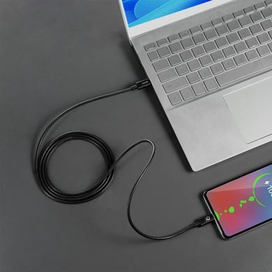 GravaStar Кабель USB-C > USB-C заряджання/синхронізації 1.5м, Type-C, 100w, чорний GRAVASTARTC_BLK фото