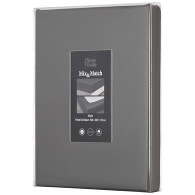 ARDESTO Простирадло на резинці Mix&Match Premium, 160х200+30см, 100% бавовна, сатин, сірий