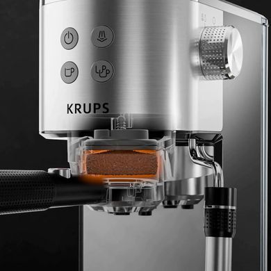 Krups Krups coffeee maker carob Virtuoso+ Tamping System 1l, hand capuchino maker, 15 bar, grey XP499EE0 фото