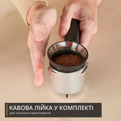 Krups Krups coffeee maker carob Virtuoso+ Tamping System 1l, hand capuchino maker, 15 bar, grey XP499EE0 фото