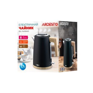 ARDESTO Электрочайник EKL-F420WWD, 1.7л, металл, мат, Strix, черный EKL-F420BWD фото