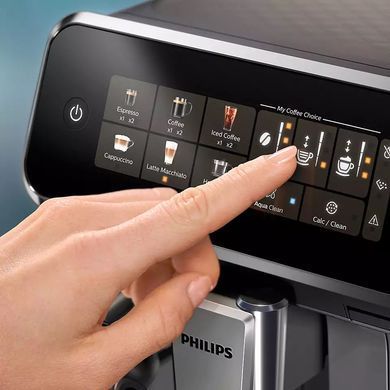 Philips Кавомашина Philips Series 3300 1.8л, зерно + мелена, автомат.капучинатор, дисплей, авторецептів - 6, чорний EP3347/90 фото