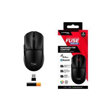 HyperX Миша Pulsefire FUSE, RGB, USB-A/WL/BT, чорний A1KY6AA фото