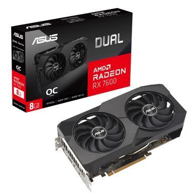 ASUS Видеокарта Radeon RX 7600 8GB GDDR6 DUAL OC EVO DUAL-RX7600-O8G-EVO 90YV0LD0-M0NA00 фото