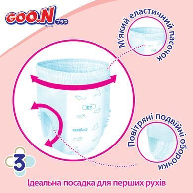 Трусики-підгузки GOO.N Plus для дітей 13-28 кг (розмір ХXL, унісекс, 28 шт) 21001513 фото