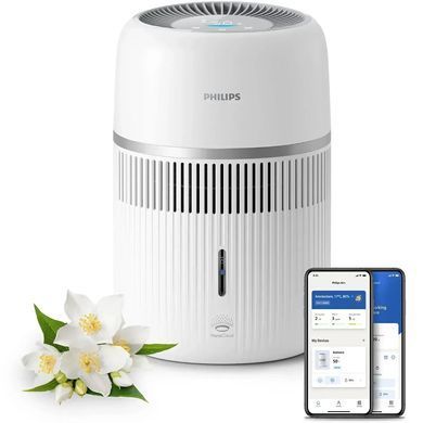 Philips Зволожувач повітря Philips традиційне зволоження, 44м2, 3.5л, 300мл/г, електр. кер-ння, дисплей. сенсор, білий