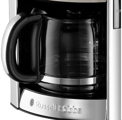 Russell Hobbs Кофеварка капельная Luna Stone, 1.5л, молотый, LED-дисплей, подогрев чашек, черно-серебристый 26990-56 фото