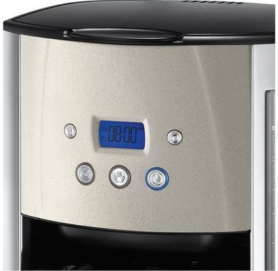 Russell Hobbs Кофеварка капельная Luna Stone, 1.5л, молотый, LED-дисплей, подогрев чашек, черно-серебристый 26990-56 фото