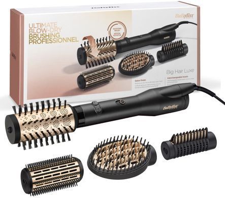 BaByliss Фен-щітка, 650Вт, 2 режими, хол. обдув, кераміка, чорний AS970E фото
