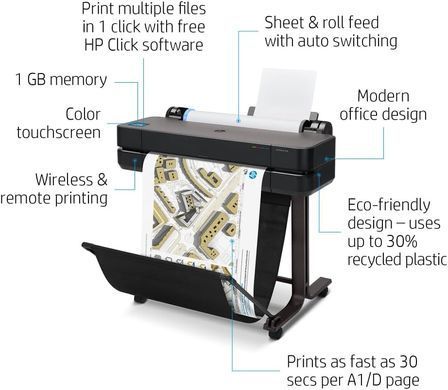 HP Принтер HP DesignJet T630 24" з Wi-Fi 5HB09D фото