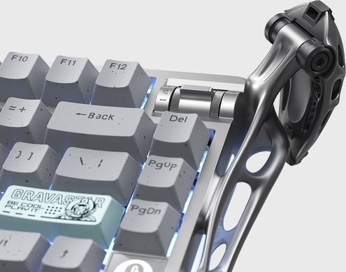 GravaStar Клавиатура механическая GravaStar Mercury K1 Pro 80keys, GravaStar x Kailh Speedy Mint, EN/UKR, BT/WL/USB, сірий GSK1PRO_GRY фото