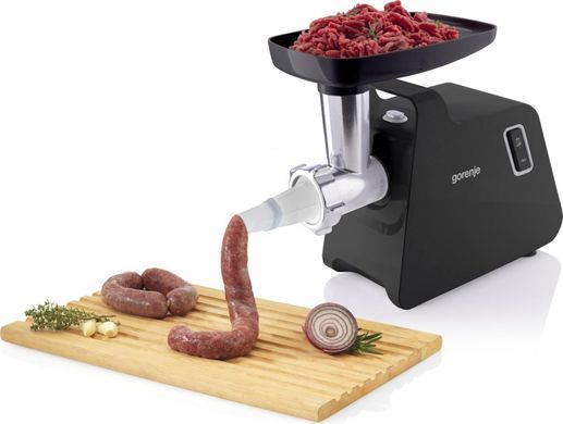 Gorenje М'ясорубка, 1700Вт, 2,3кг/хв, 2 решітки, пластик/метал, чорний MG1701SB фото