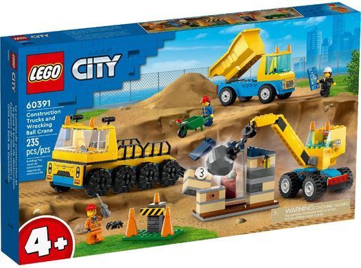 LEGO Конструктор City Будівельна вантажівка й кулястий кран-таран 60391 фото