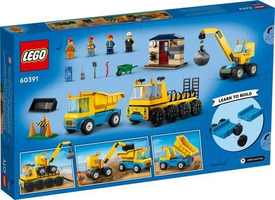 LEGO Конструктор City Будівельна вантажівка й кулястий кран-таран 60391 фото