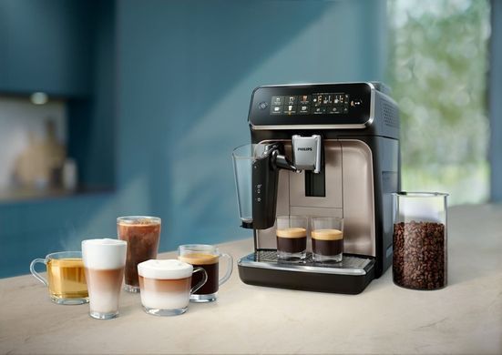 Philips Кавомашина Philips Series 3300 1.8л, зерно + мелена, автомат.капучинатор, дисплей, авторецептів - 6, чорний EP3347/90 фото