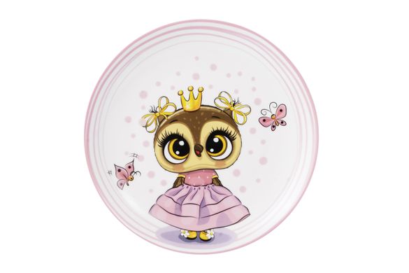 Набір дитячого посуду Ardesto Princess owl 3 пр., порцеляна AR3453OS фото