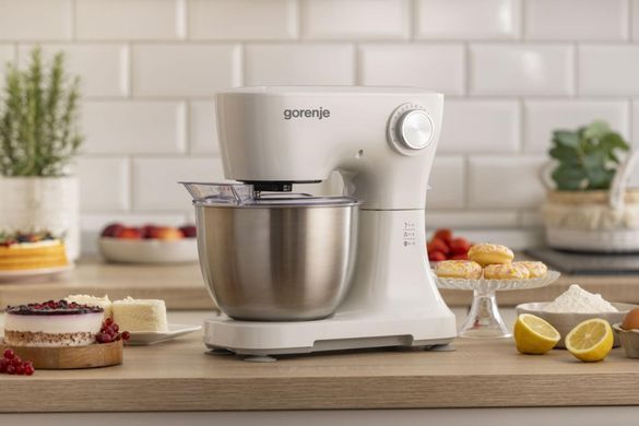 Gorenje Кухонна машина Gorenje 800Вт, чаша-метал, корпус-пластик, насадок-3, білий MMC800WS фото