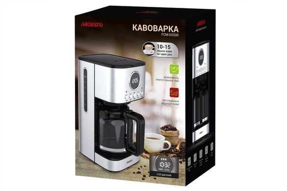 ARDESTO Кофеварка капельная Steel Collection FCM-D3200, 1.5л, молотый, серебристый FCM-D3200 фото