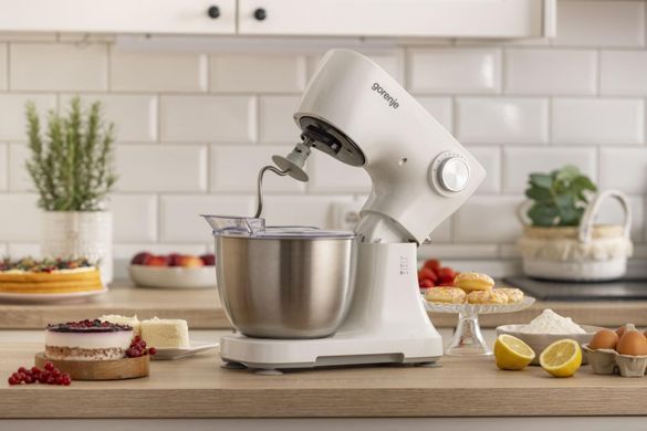 Gorenje Кухонна машина Gorenje 800Вт, чаша-метал, корпус-пластик, насадок-3, білий MMC800WS фото