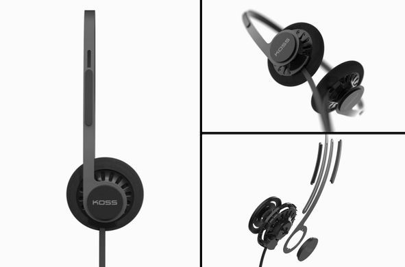 Koss Koss KPH40 Utility On-Ear Headphones, 3.5 mini-jack, 1.2m, Gray 197451.102 фото