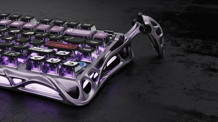 GravaStar Клавиатура магнитная Mercury V75 Pro 80keys, GravaStar x Gateron Jade Gaming, USB-A, 8k, RGB, Iron Purple GSV75PRO_PL фото