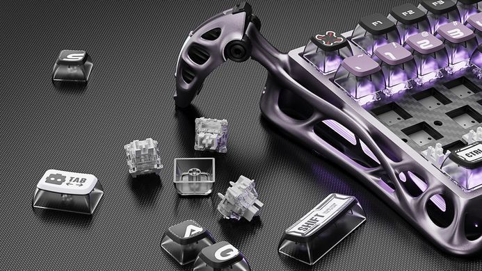 GravaStar Клавиатура магнитная Mercury V75 Pro 80keys, GravaStar x Gateron Jade Gaming, USB-A, 8k, RGB, Iron Purple GSV75PRO_PL фото