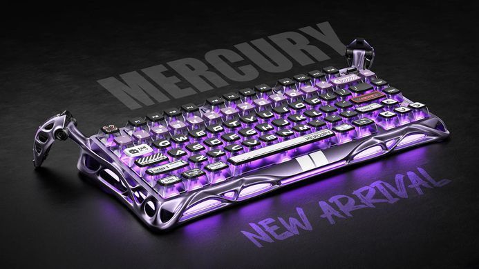 GravaStar Клавиатура магнитная Mercury V75 Pro 80keys, GravaStar x Gateron Jade Gaming, USB-A, 8k, RGB, Iron Purple GSV75PRO_PL фото