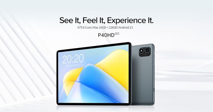 TECLAST Планшет P40HD 10.1" 8GB, 128GB, LTE, 6000mAh, Android, сірий 6940709685266 фото